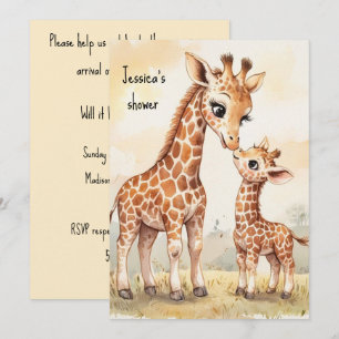 Giraffe Baby Digital Download Invitation