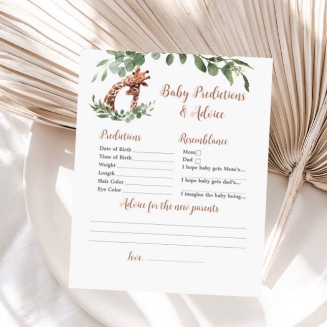 Giraffe baby predictions and advice game (Creator Uploaded)