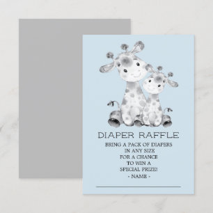 Giraffe Baby Shower Diaper Raffle Ticket Invitation