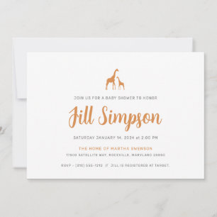 Giraffe Baby Shower Invitation
