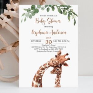 Giraffe Baby Shower Invitation 