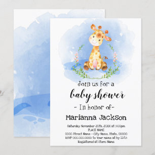 Giraffe  Baby Shower Invitation