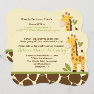 Giraffe Baby shower Invitation Genre Neutre