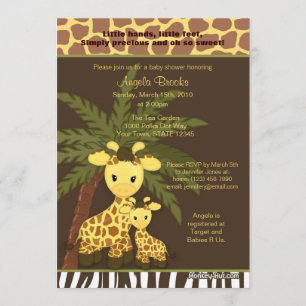 Giraffe Baby Shower Invitation Safari Jungle Mommy
