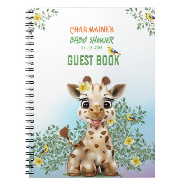 Giraffe Baby shower Livre d'or (Devant)