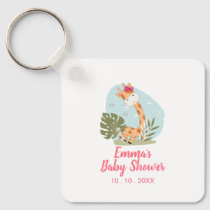 Giraffe Baby Shower Napkin (Girl Safari Animal) Keychain