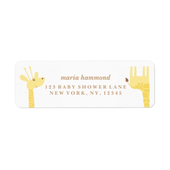 Giraffe Baby Shower Return Address Label