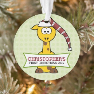 Giraffe Baby's 1st Christmas Ornament