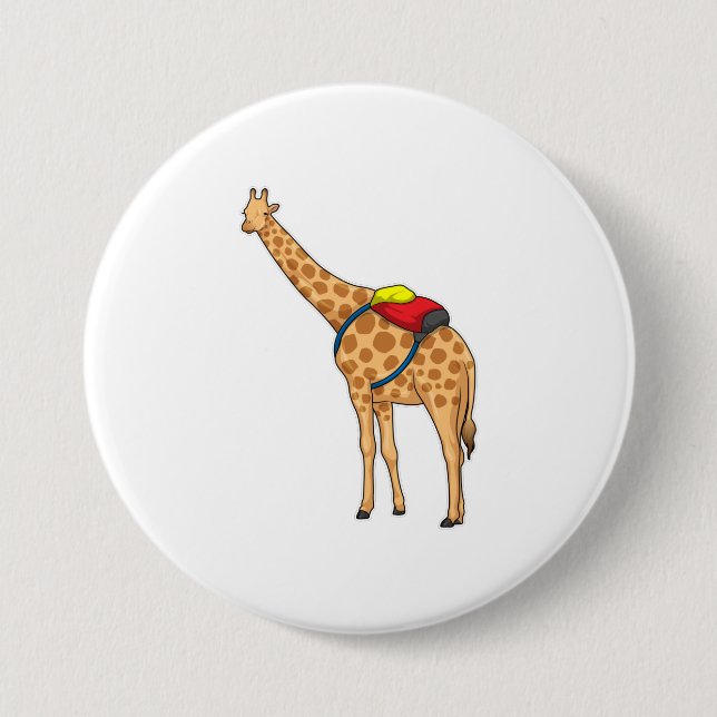 Giraffe Backpack 3 Inch Round Button (Front)