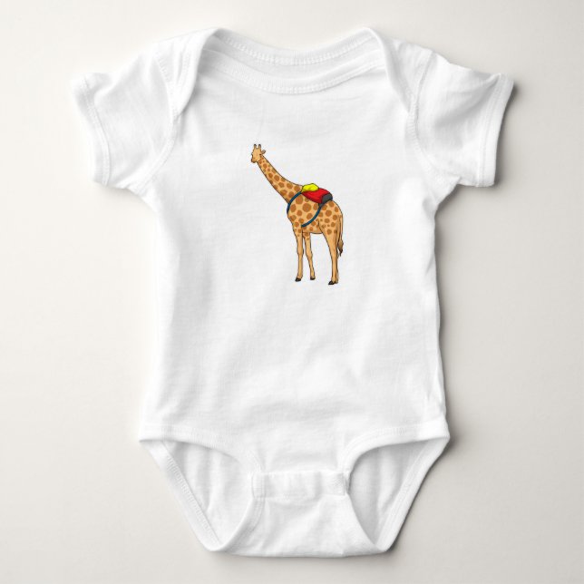 Giraffe Backpack Baby Bodysuit (Front)
