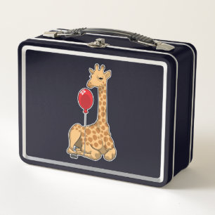Giraffe Balloon Metal Lunch Box