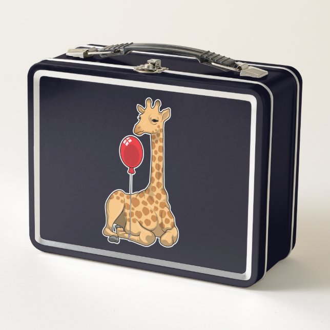 Giraffe Balloon Metal Lunch Box (Front)