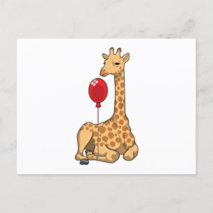 Giraffe Balloon Postcard