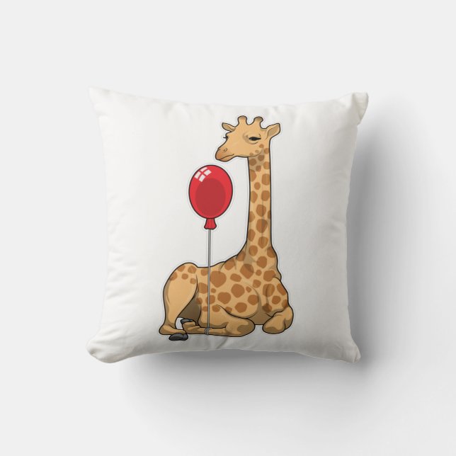 Giraffe Balloon Throw Pillow (Front)