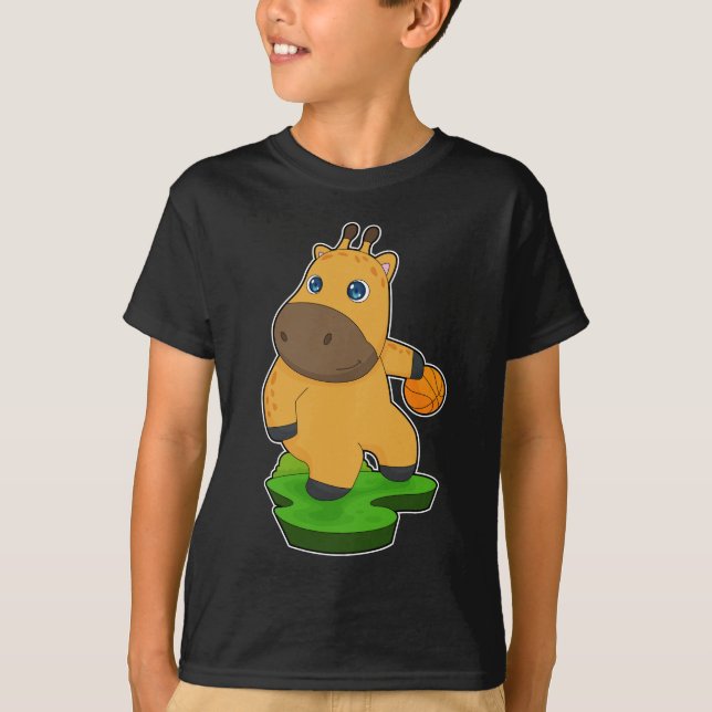 Giraffe Basketball player Basketball T-Shirt (Front)