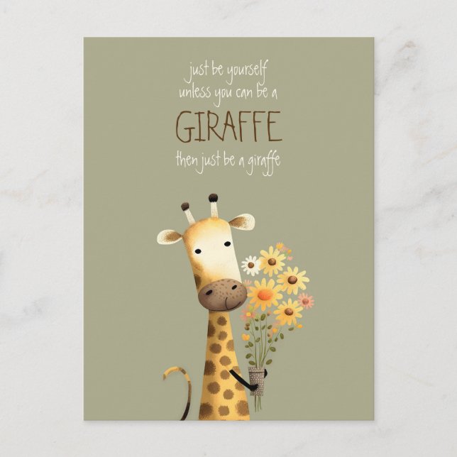 Giraffe - Be yourself funny Postcard (Front)