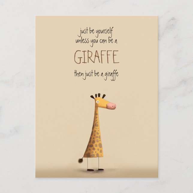 Giraffe - Be yourself Postcard (Front)