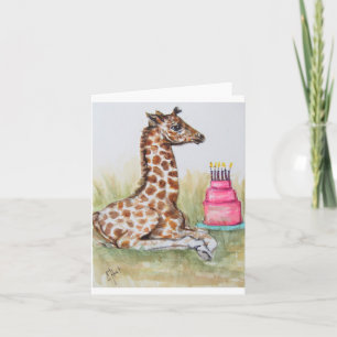 Giraffe Birthday Card