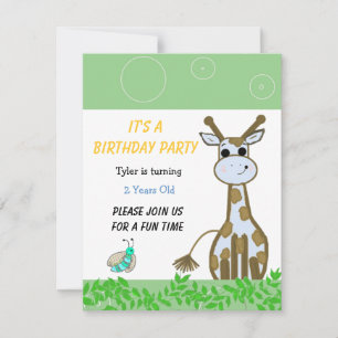 Giraffe Birthday Invitation