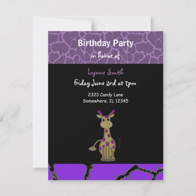 Giraffe Birthday Invitation (Front)