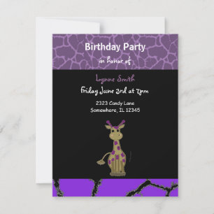 Giraffe Birthday Invitation