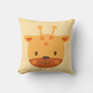 Giraffe Birthday Kids Art Throw Pillow