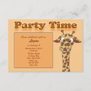 Giraffe Birthday Party Invitation