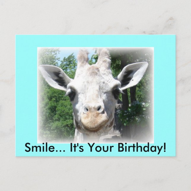 Giraffe Birthday Postcard (Front)