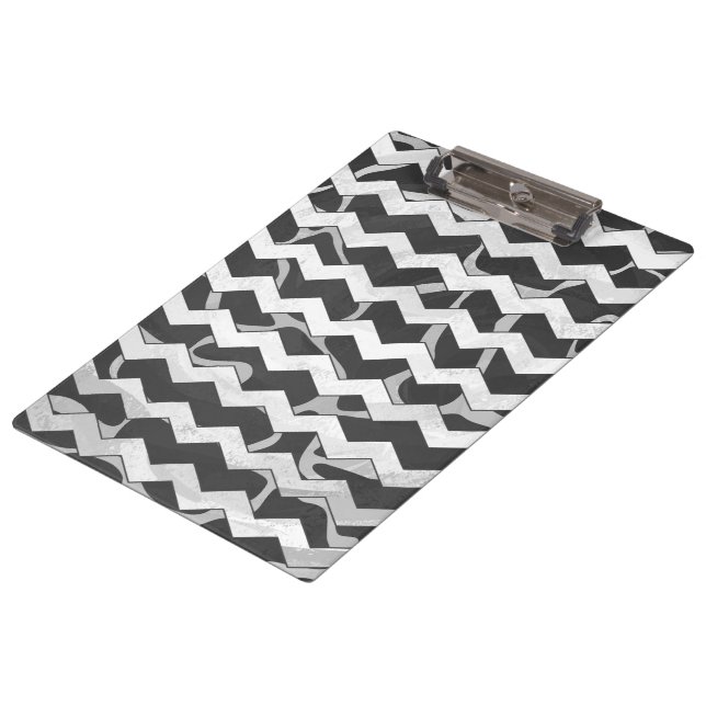 Giraffe Black and Grey Chevron Pattern Clipboard (Angled)