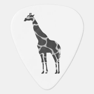 Giraffe Black and Grey Silhoutte Guitar Pick