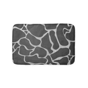 Giraffe Black and Light Grey Print Bath Mat