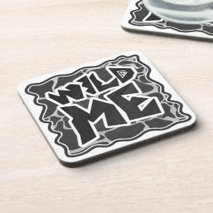 Giraffe Black and Light Grey Print Coaster