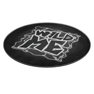 Giraffe Black and Light Grey Print Cutting Board