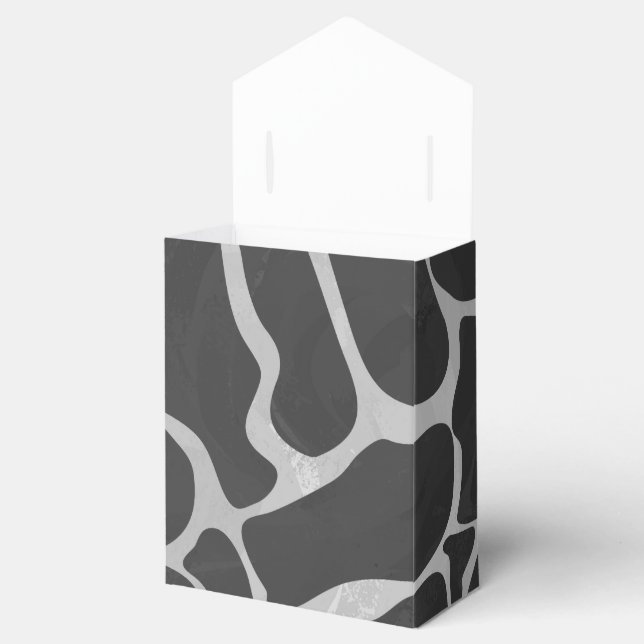 Giraffe Black and Light Grey Print Favor Box (Opened)