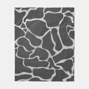 Giraffe Black and Light Grey Print Fleece Blanket