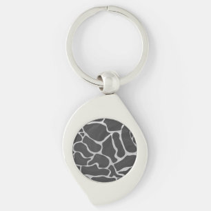 Giraffe Black and Light Grey Print Keychain