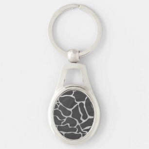 Giraffe Black and Light Grey Print Keychain