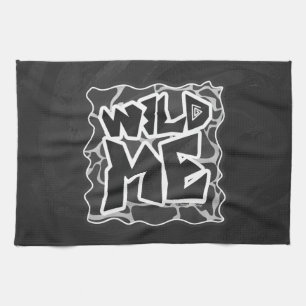 Giraffe Black and Light Grey Print Kitchen Towel