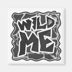 Giraffe Black and Light Grey Print Magnet