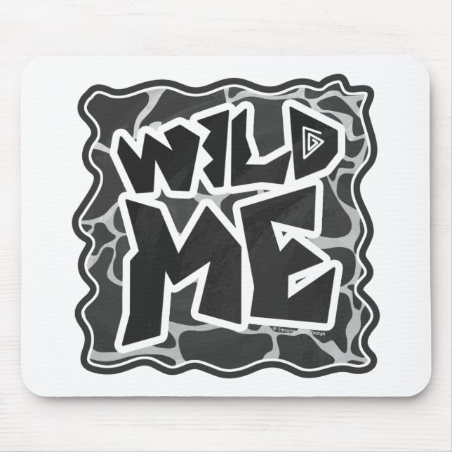 Giraffe Black and Light Grey Print Mouse Pad (Front)