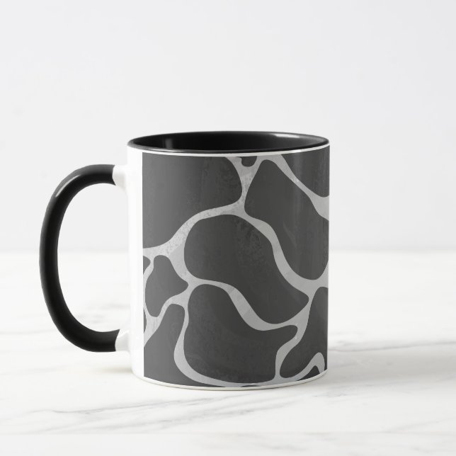 Giraffe Black and Light Grey Print Mug (Left)