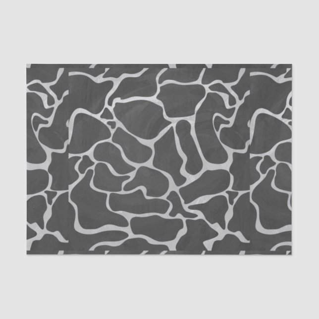 Giraffe Black and Light Grey Print Tissue Paper (Front)