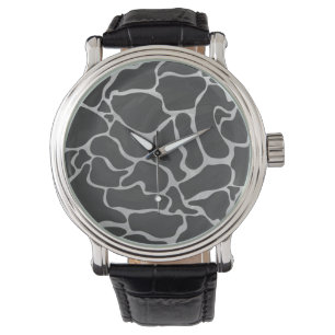 Giraffe Black and Light Grey Print Watch