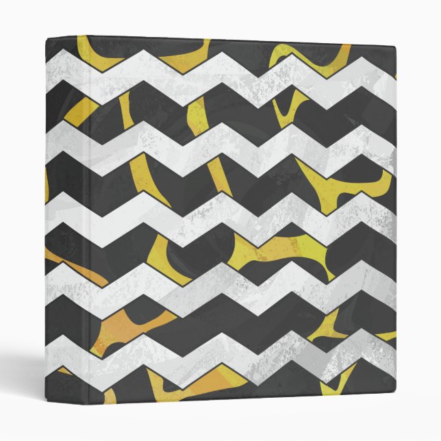 Giraffe Black and Yellow Print Binder (Front/Spine)