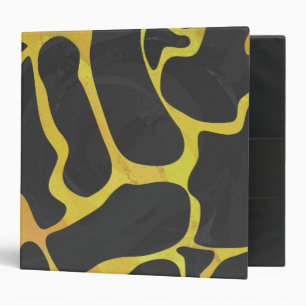 Giraffe Black and Yellow Print Binder