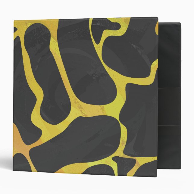 Giraffe Black and Yellow Print Binder (Front/Inside)