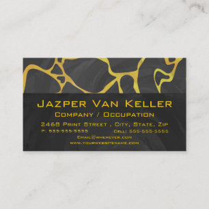 Giraffe Black and Yellow Print Business Card