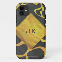 Giraffe Black and Yellow Print