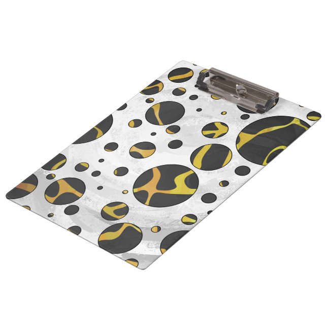 Giraffe Black and Yellow Print Clipboard (Angled)