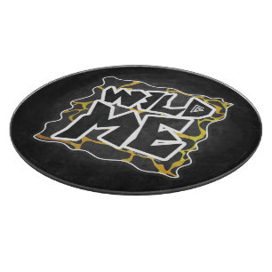 Giraffe Black and Yellow Print Cutting Board
